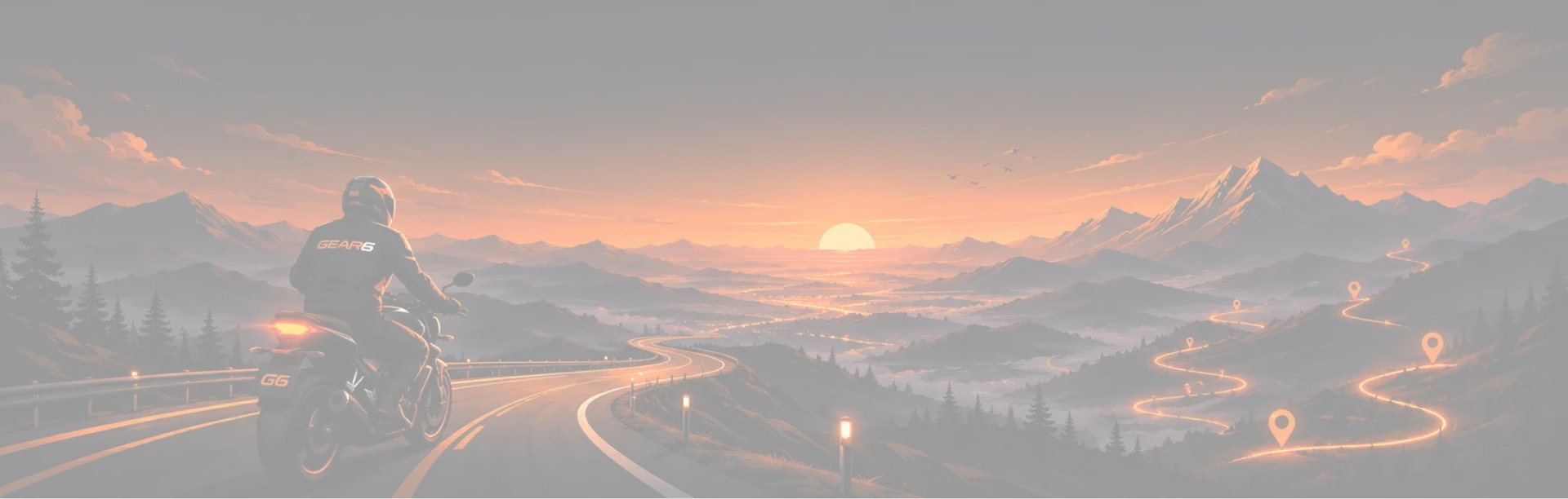 Sunset motorcycle ride